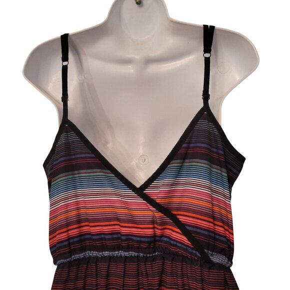 Athleta S Rainbow Stripe Maxi Dress Summer HAVANA SERAPE Cruise Vacation - Picture 6 of 10